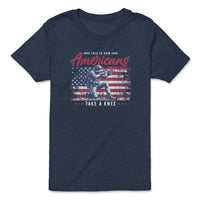 Load image into Gallery viewer, Kneel PATRIOTIC MILITARY Youth Shirt | Heather Navy
