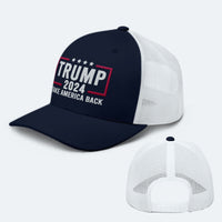 Load image into Gallery viewer, Trump 2024 trucker hat navy white color
