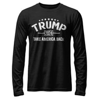 Load image into Gallery viewer, Take America Back Trump Long Sleeve Shirt black heather color
