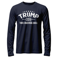 Load image into Gallery viewer, Take America Back Trump Long Sleeve Shirt navy color

