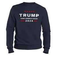 Load image into Gallery viewer, Trump Take America Back 2024 Crewneck Sweatshirt navy color
