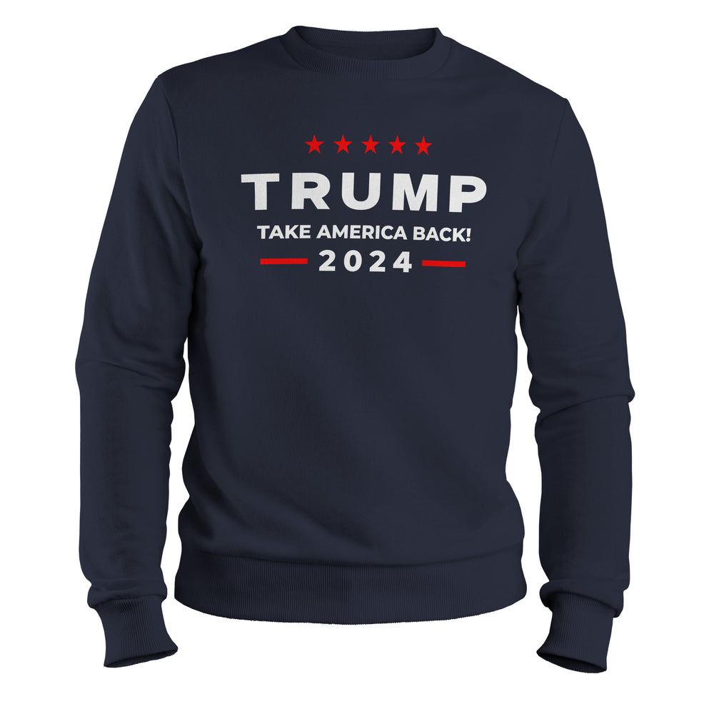 Trump Take America Back 2024 Crewneck Sweatshirt navy color