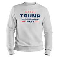 Load image into Gallery viewer, Trump Take America Back 2024 Crewneck Sweatshirt white color
