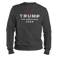 Load image into Gallery viewer, Trump Take America Back 2024 Crewneck Sweatshirt dark heather color
