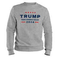 Load image into Gallery viewer, Trump Take America Back 2024 Crewneck Sweatshirt sport grey color
