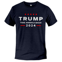 Load image into Gallery viewer, Trump Take America Back 2024 T-shirt heather navy color
