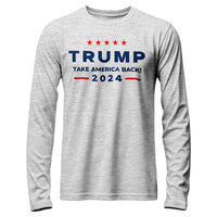 Load image into Gallery viewer, Trump Take America Back 2024 Long Sleeve Shirt Athletic Heather color
