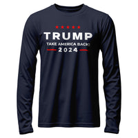 Load image into Gallery viewer, Trump Take America Back 2024 Long Sleeve Shirt navy color
