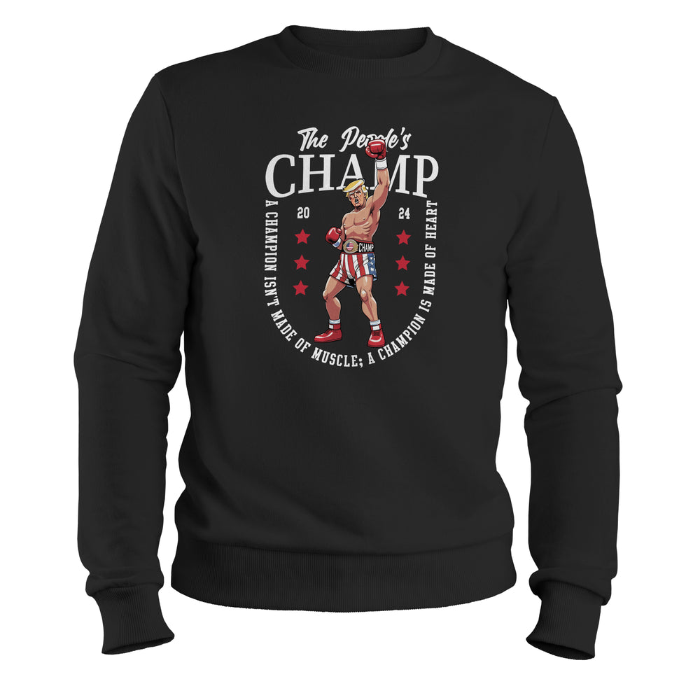 the peoples champion donald trump boxing theme crewneck sweatshirt