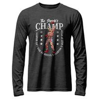 Load image into Gallery viewer, The People&#39;s Champ Long Sleeve Shirt darl grey heather color
