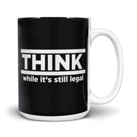 Load image into Gallery viewer, Think Mug 15oz black color

