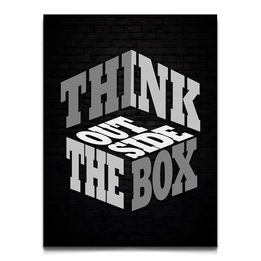 Think Outside the Box Vertical Canvas Wall Art