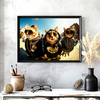 Load image into Gallery viewer, Thug Cats Framed Canvas Horizontal Wall Art
