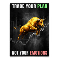Load image into Gallery viewer, Bull Trade Plan Vertical canvas wall art
