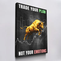 Load image into Gallery viewer, Bull Trade Plan Vertical canvas wall art
