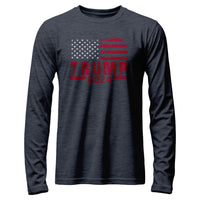 Load image into Gallery viewer, United for Trump 2024 Long Sleeve T-Shirt heather navy color
