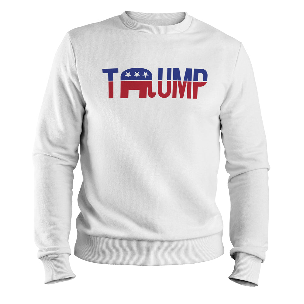 Trump Elephant Crewneck Sweatshirt white color