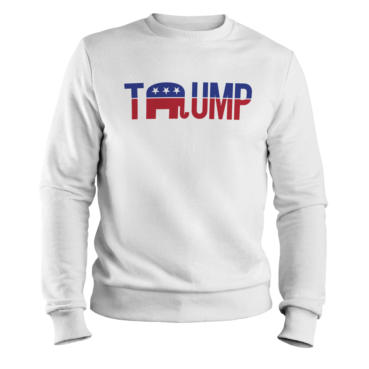 Trump Elephant Crewneck Sweatshirt white color