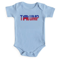 Load image into Gallery viewer, Trump Elephant Baby Onesie light blue colot
