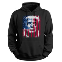 Load image into Gallery viewer, Donald Trump Flag Hoodie black color
