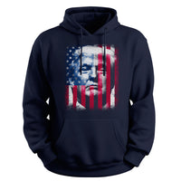 Load image into Gallery viewer, Donald Trump Flag Hoodie navy color
