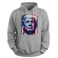 Load image into Gallery viewer, Donald Trump Flag Hoodie sport grey color
