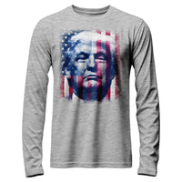 Load image into Gallery viewer, Donald Tru mp Flag Longsleeve Shirt Athletic Heather color
