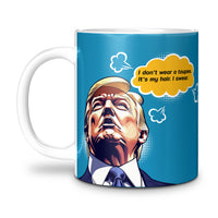 Load image into Gallery viewer, donald trump hair mug, hair swear blue turquoise
