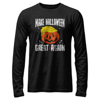 Load image into Gallery viewer, Make Halloween great again long sleeve black heather color
