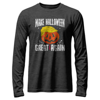 Load image into Gallery viewer, Make Halloween great again long sleeve dark grey heather color
