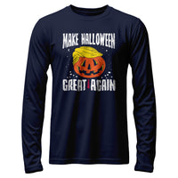 Load image into Gallery viewer, Make Halloween great again long sleeve navy color
