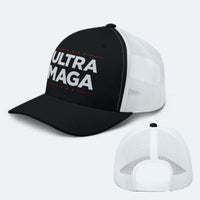 Load image into Gallery viewer, ultra maga trucker hat black white color

