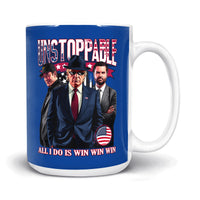 Load image into Gallery viewer, Unstoppable Donald Trump 15oz Mug dark blue color
