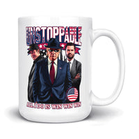 Load image into Gallery viewer, Unstoppable Donald Trump 15oz Mug white color
