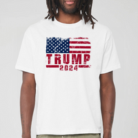Load image into Gallery viewer, United for trump 2024 short sleeve shirt with model
