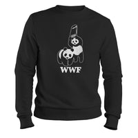 Load image into Gallery viewer, WWF Panda Crewneck Sweatshirt Black Color wrestling theme, funny
