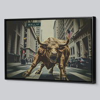 Load image into Gallery viewer, Wall St Bullish Horizontal Framed Canvas Wall Art

