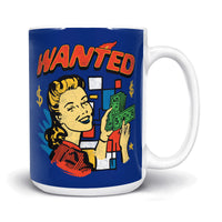 Load image into Gallery viewer, Wanted Mug 15oz dark blue color
