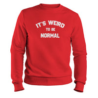 Load image into Gallery viewer, Weird to Be Normal Crewneck Sweatshirt red color
