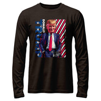 Load image into Gallery viewer, Win Chibi Donald Trump Long Sleeve Heather Brown color
