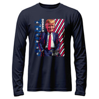 Load image into Gallery viewer, Win Chibi Donald Trump Long Sleeve Navy color

