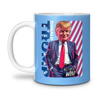 Load image into Gallery viewer, Win Chibi Donald trump 11oz Mug light blue Color
