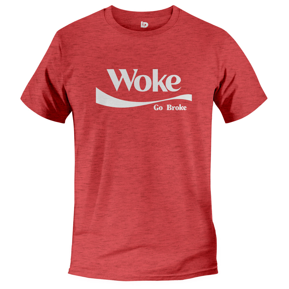 Woke Go Broke Premium Triblend T-Shirt Red Color