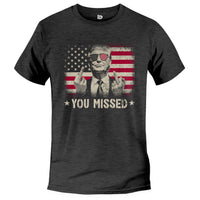Load image into Gallery viewer, You Missed Trump T-shirt dark grey heather color

