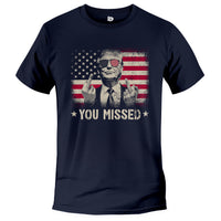 Load image into Gallery viewer, You Missed Trump T-shirt navy color

