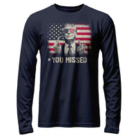 Load image into Gallery viewer, You Missed Trump Long Sleeve Shirt navy color
