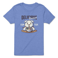 Load image into Gallery viewer, Delicious Ramen Youth Tee heather columbia blue color
