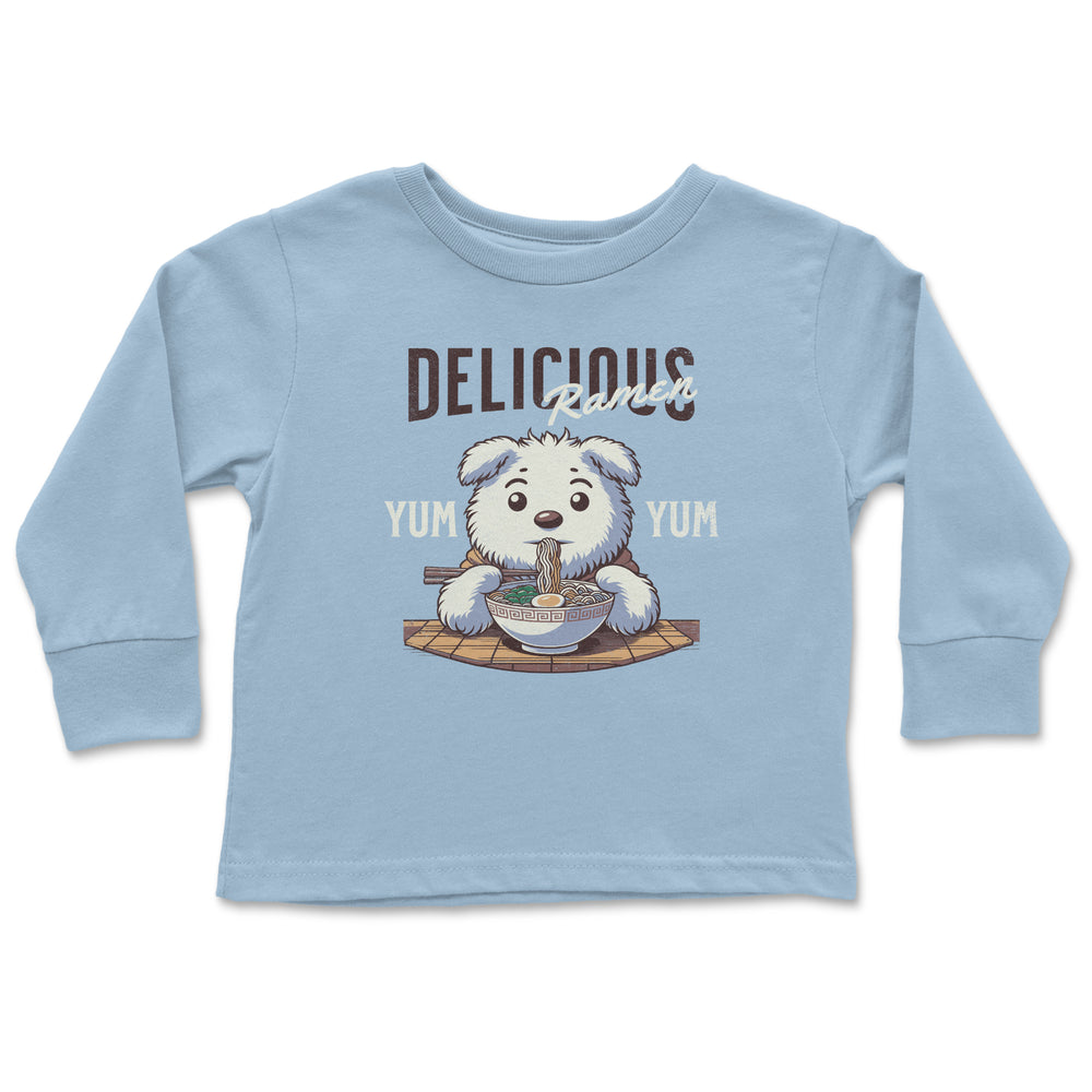 Delicious Ramen Toddler Long Sleeve light blue color