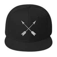 Load image into Gallery viewer, Crossed Arrow Snapback Hat black color
