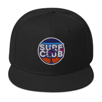 Load image into Gallery viewer, Surf Club Snapback Hat black color front view

